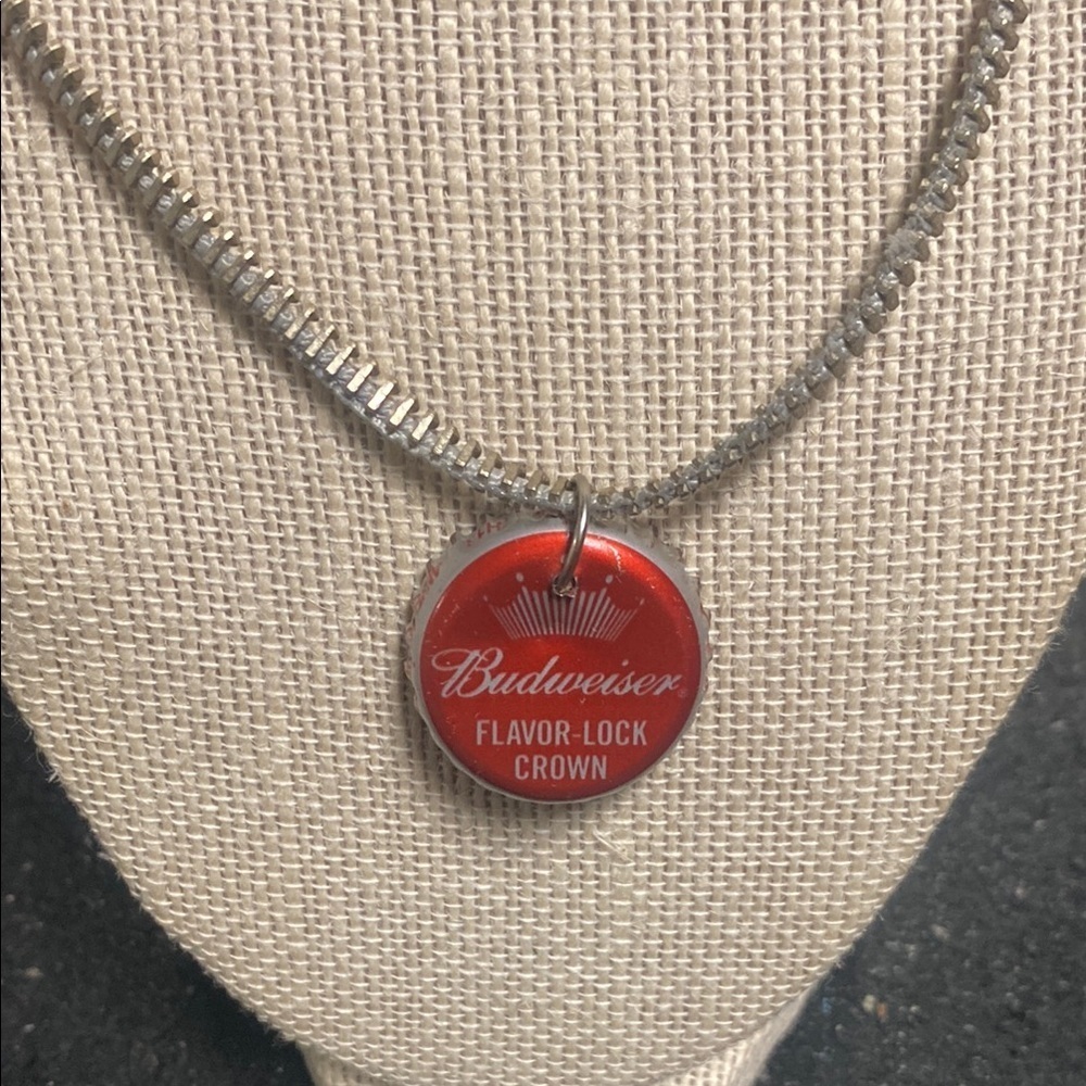 Handmade Budweiser Red Pendant Necklace